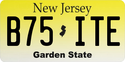 NJ license plate B75ITE