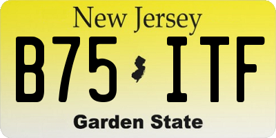 NJ license plate B75ITF