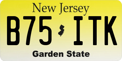 NJ license plate B75ITK