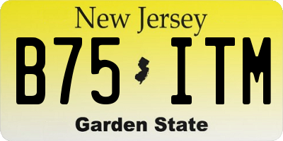 NJ license plate B75ITM