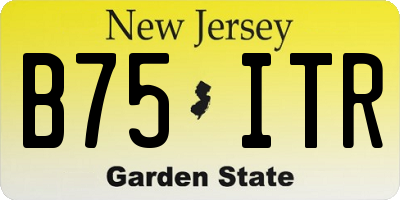 NJ license plate B75ITR