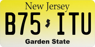 NJ license plate B75ITU