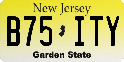 NJ license plate B75ITY