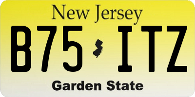 NJ license plate B75ITZ