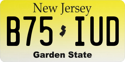 NJ license plate B75IUD