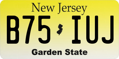 NJ license plate B75IUJ
