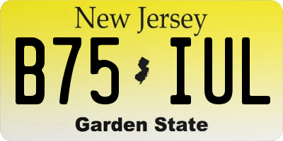 NJ license plate B75IUL