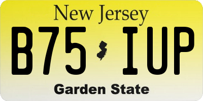 NJ license plate B75IUP