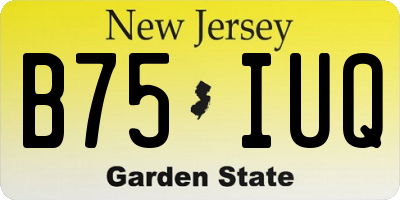 NJ license plate B75IUQ