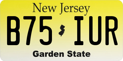 NJ license plate B75IUR