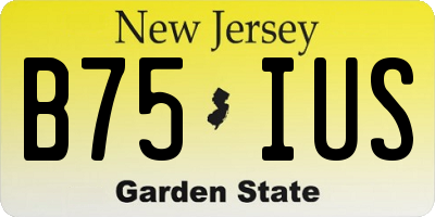 NJ license plate B75IUS
