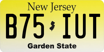 NJ license plate B75IUT