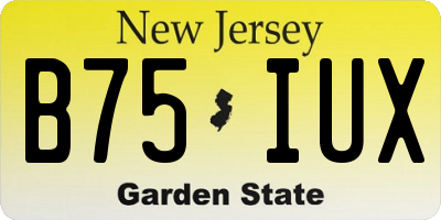 NJ license plate B75IUX