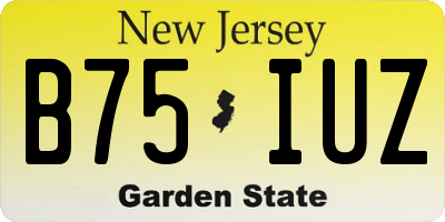 NJ license plate B75IUZ