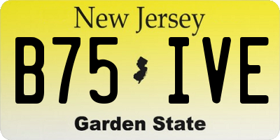 NJ license plate B75IVE
