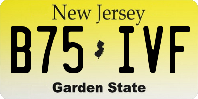 NJ license plate B75IVF