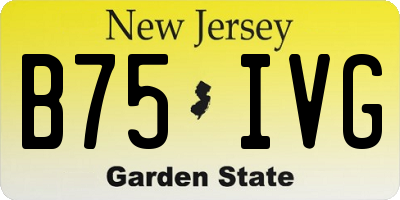 NJ license plate B75IVG