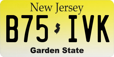 NJ license plate B75IVK