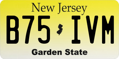 NJ license plate B75IVM
