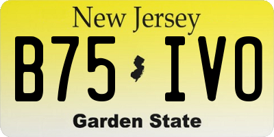 NJ license plate B75IVO
