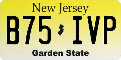NJ license plate B75IVP