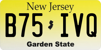 NJ license plate B75IVQ