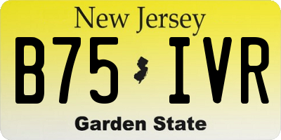 NJ license plate B75IVR