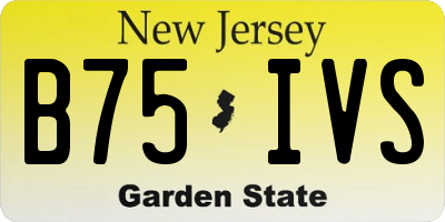 NJ license plate B75IVS