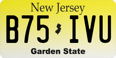 NJ license plate B75IVU