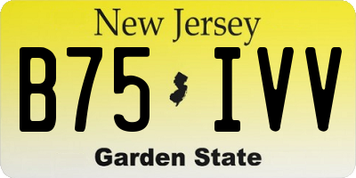 NJ license plate B75IVV