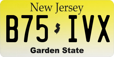 NJ license plate B75IVX