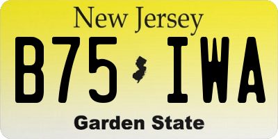 NJ license plate B75IWA