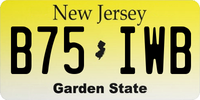 NJ license plate B75IWB