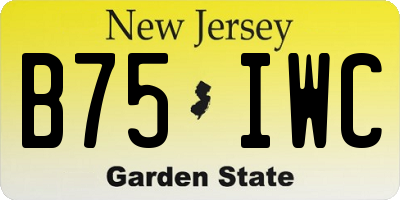 NJ license plate B75IWC
