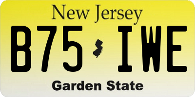 NJ license plate B75IWE