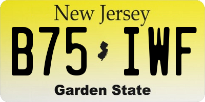 NJ license plate B75IWF