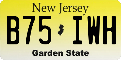 NJ license plate B75IWH