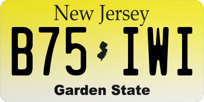 NJ license plate B75IWI