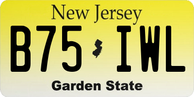 NJ license plate B75IWL