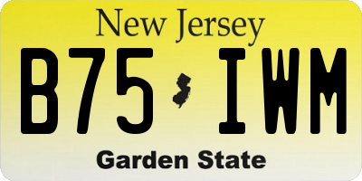 NJ license plate B75IWM