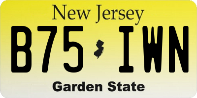 NJ license plate B75IWN