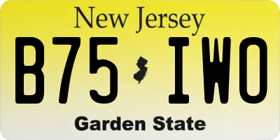 NJ license plate B75IWO