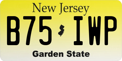 NJ license plate B75IWP