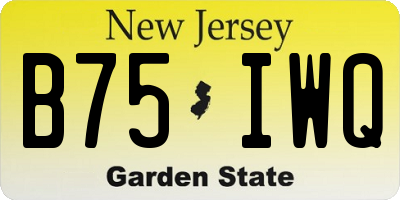 NJ license plate B75IWQ