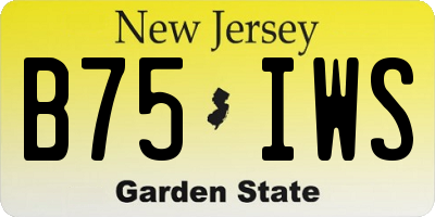 NJ license plate B75IWS