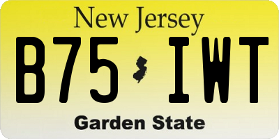 NJ license plate B75IWT