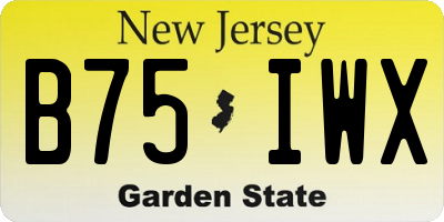 NJ license plate B75IWX