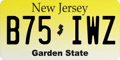 NJ license plate B75IWZ