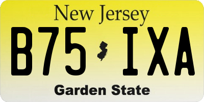 NJ license plate B75IXA
