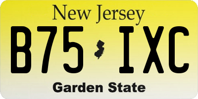 NJ license plate B75IXC